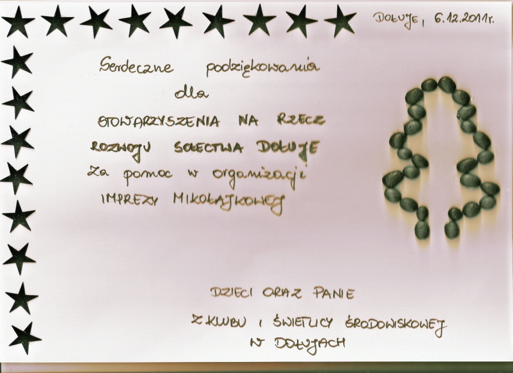 Materiał ilustracyjny: Podziękowanie – Mikołajki