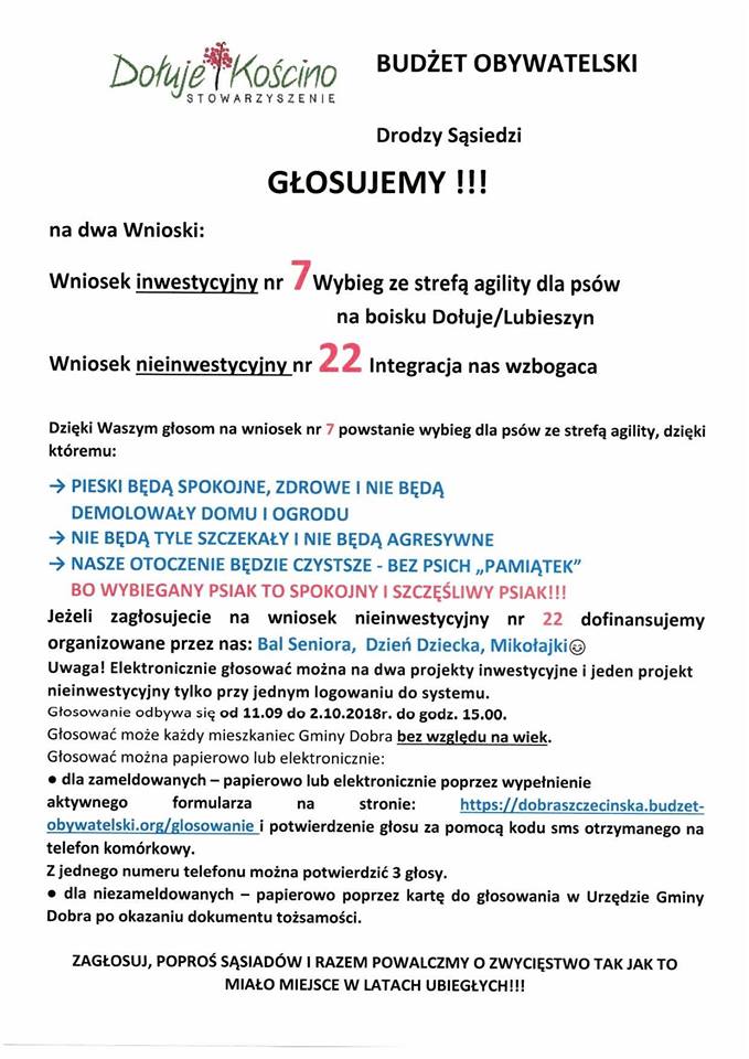 Materiał ilustracyjny do artykułu: Głosowanie na Budżet Obywatelski – do 2.10.2018