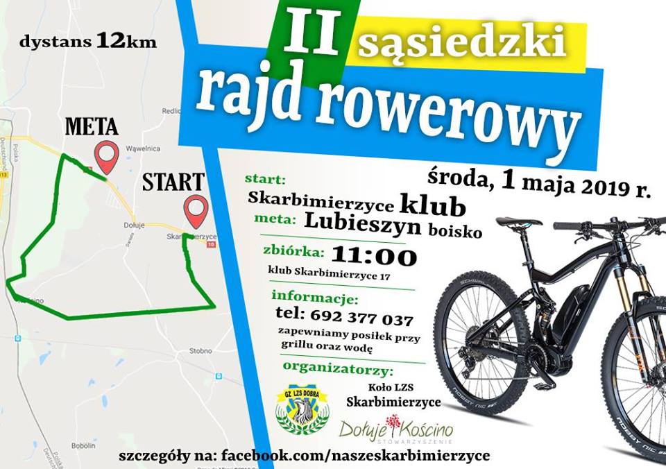 Materiał ilustracyjny: 1.05.2019 II Sąsiedzki rajd rowerowy godz. 11.00