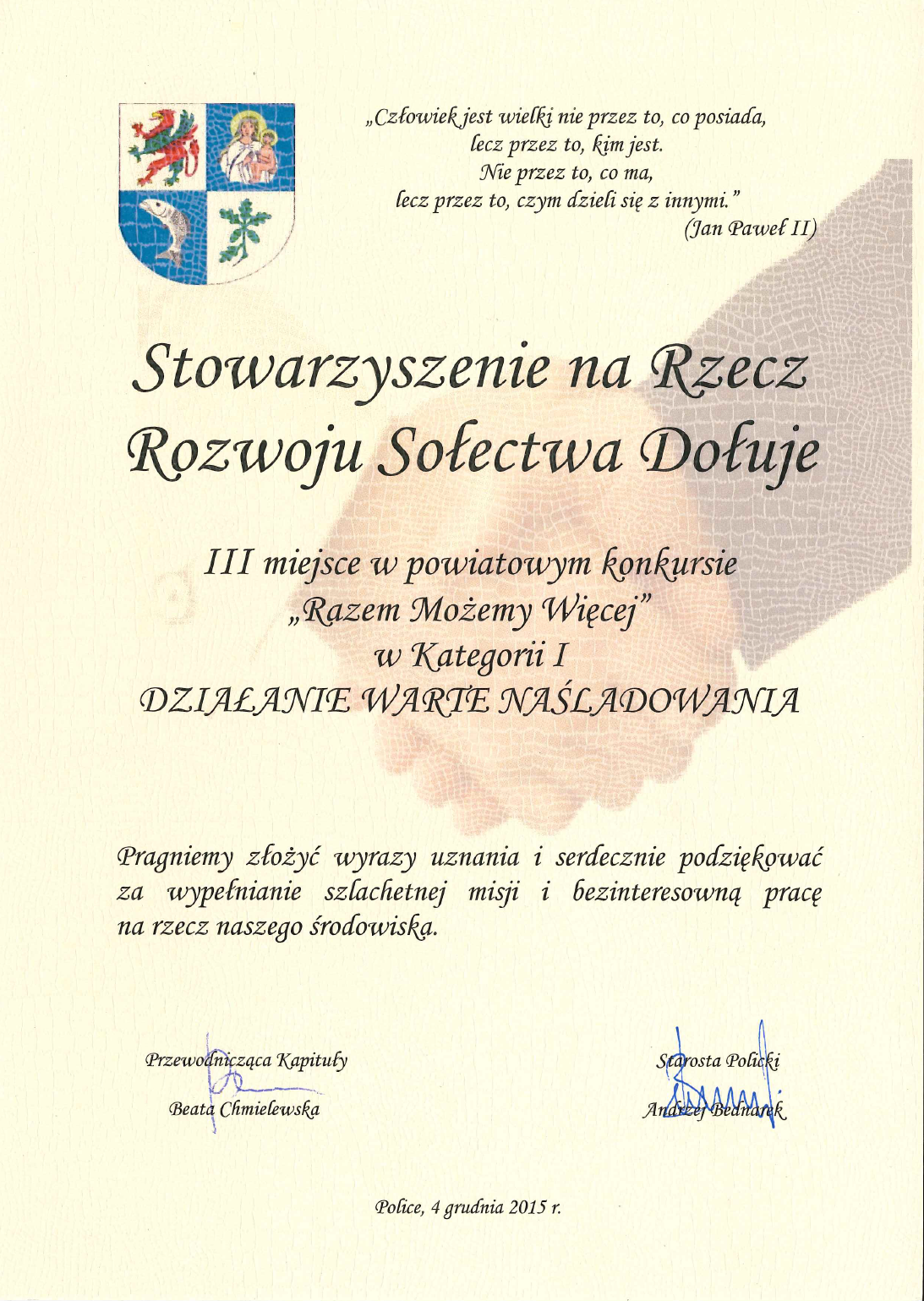 Materiał ilustracyjny: „Razem możemy więcej” – 4.12.2015