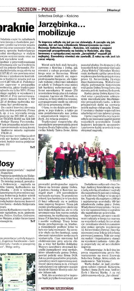 Kurier Szczeciński o naszej „Jarzębinie”